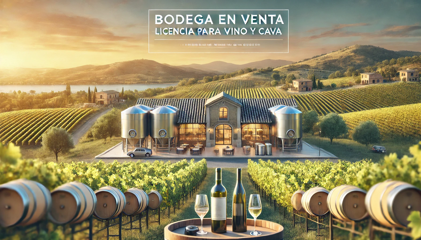 Bodega tradicional en venta entre viñedos, con licencia para producir vino y cava.